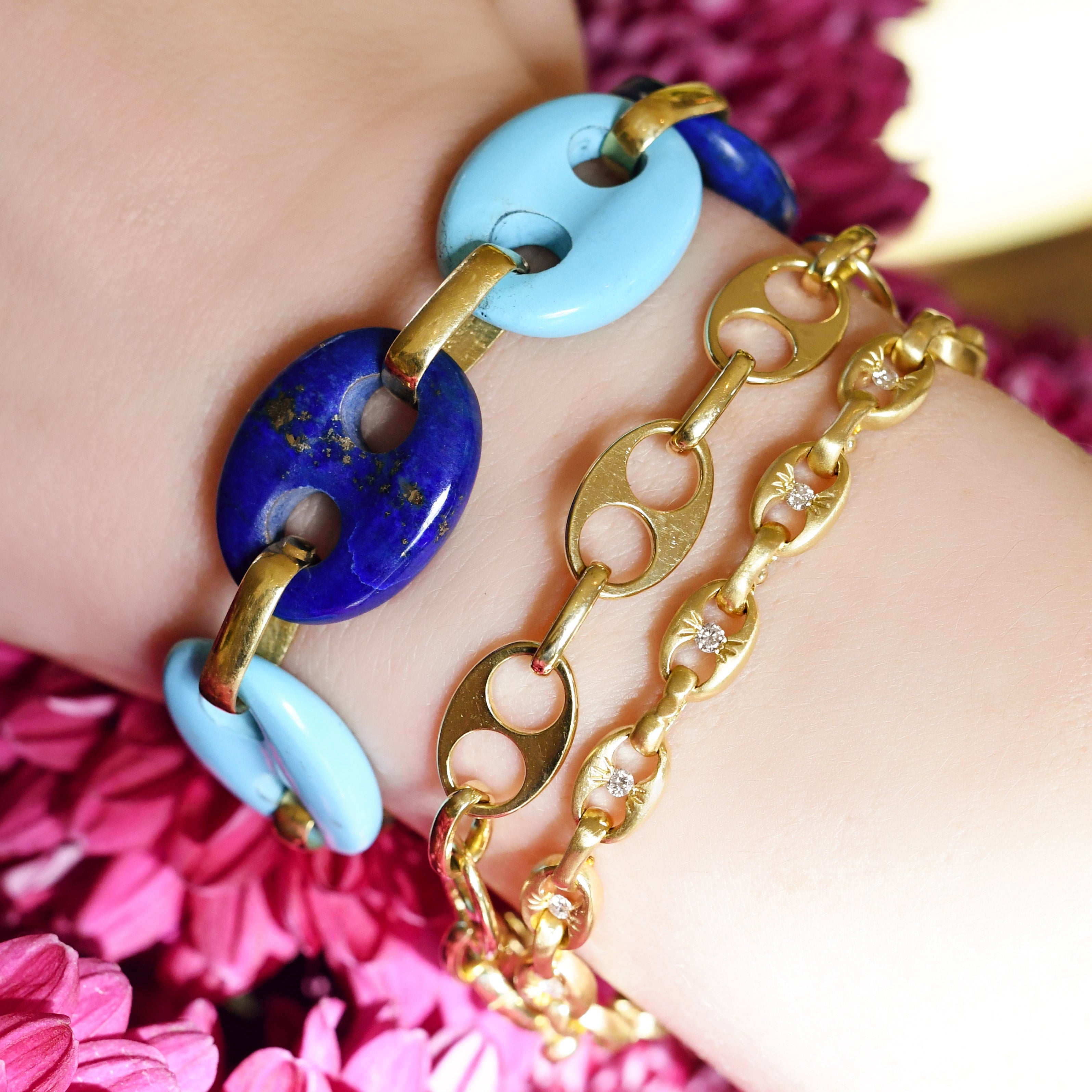 Nautical Chain Bracelet with Diamonds