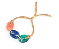 Three Stone Mariner Bracelet on Leather