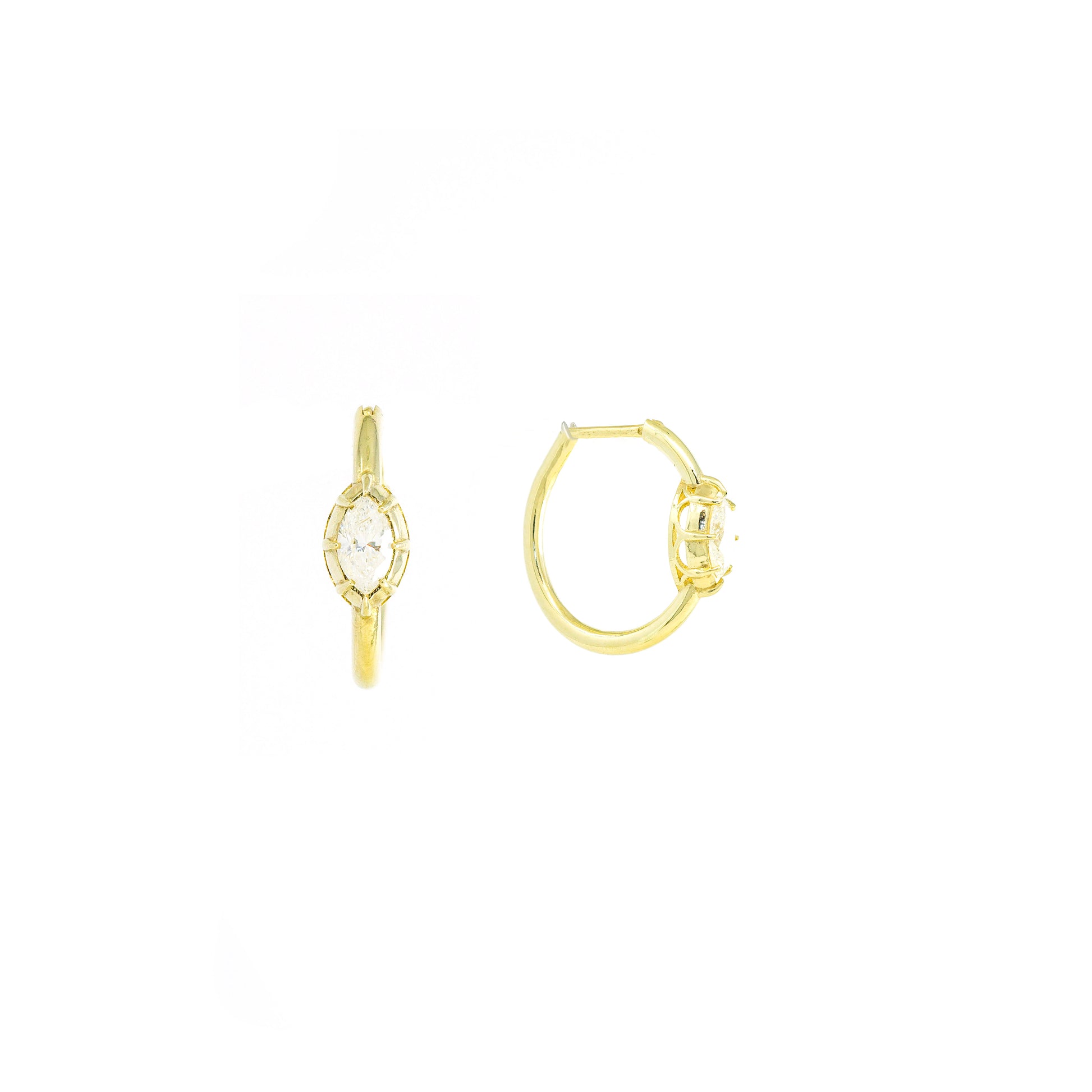Single Stone Diamond Hoops