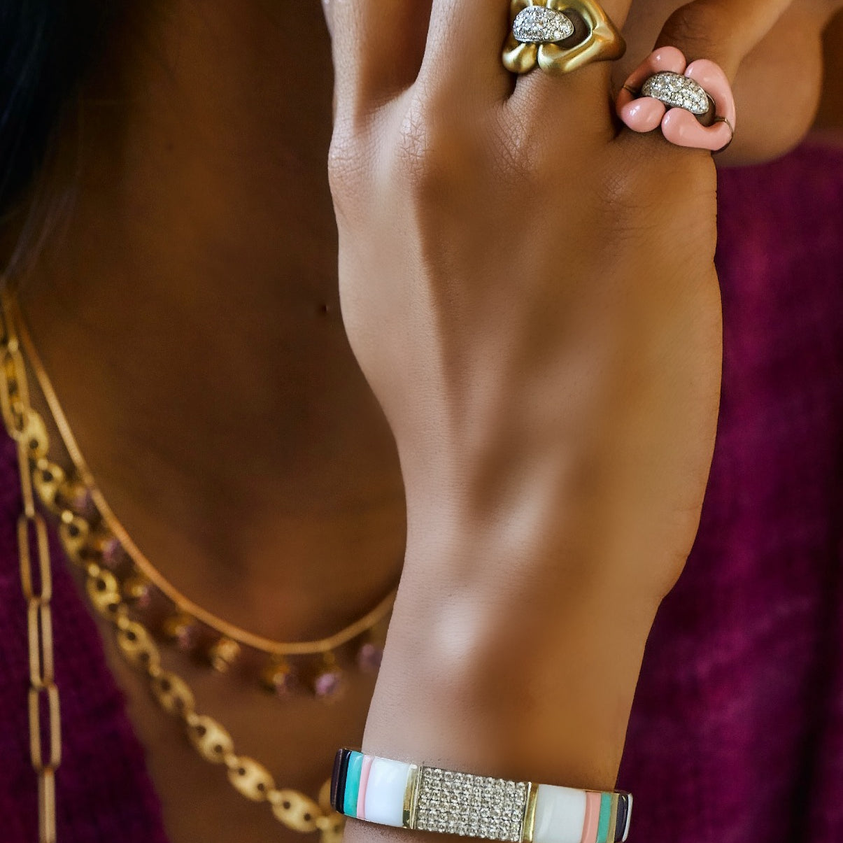Carved Stone Nautical Ring