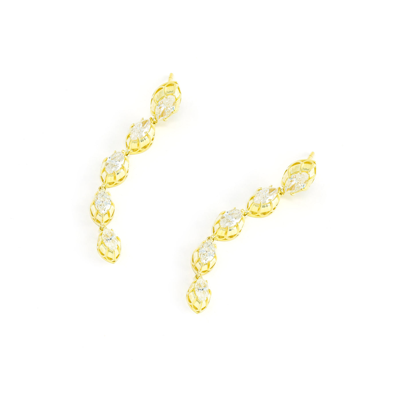Vertical Marquise Diamond Earrings