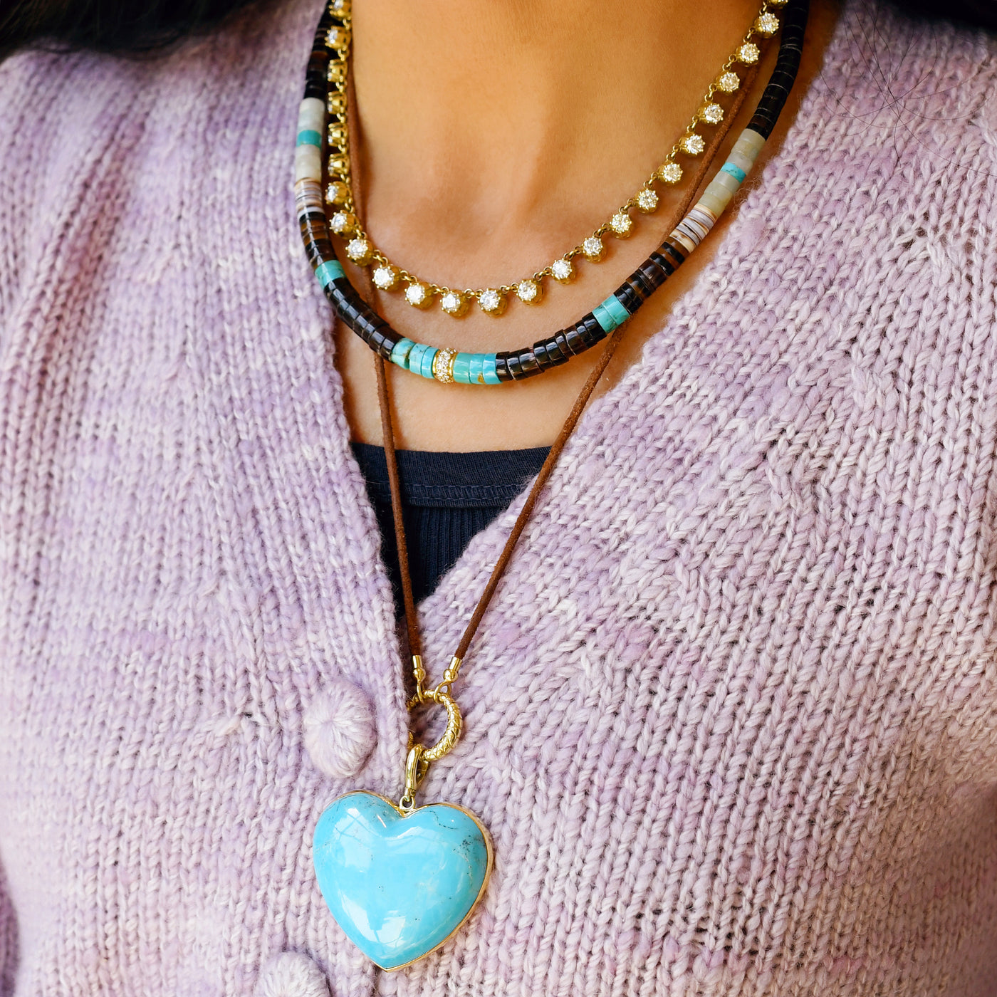 Large Carved Turquoise Heart