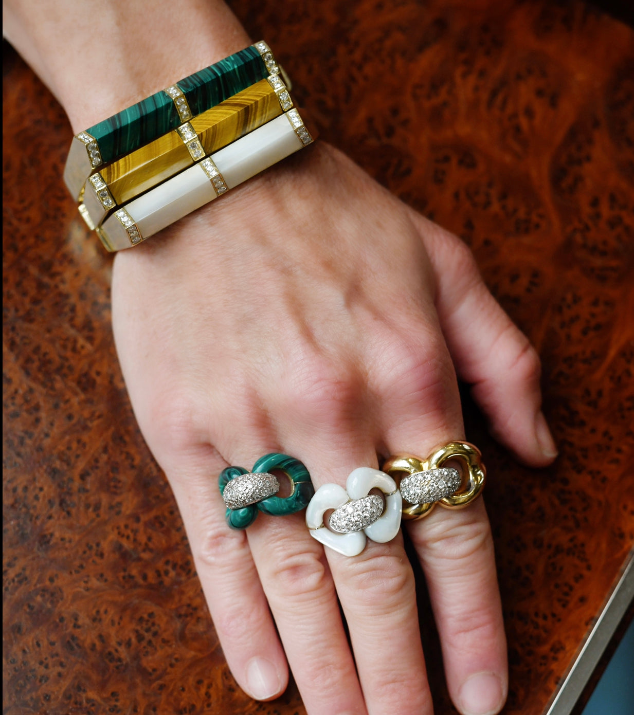 Carved Stone Nautical Ring