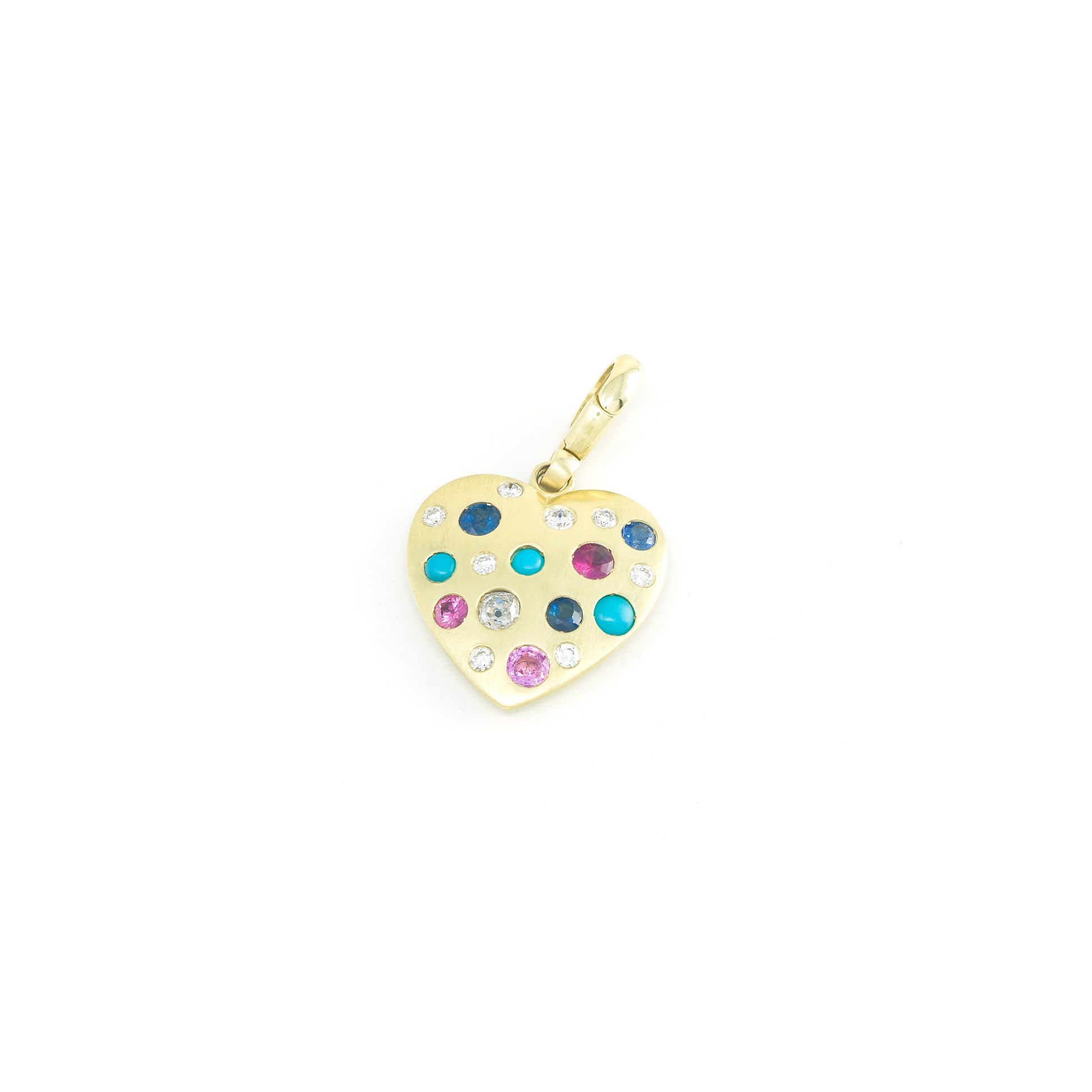 Multi Stone Gypsy Heart Charm