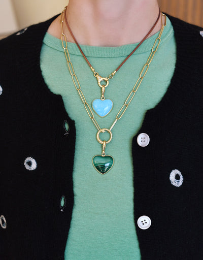 Small Carved Turquoise Heart