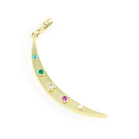 Multi Stone Gold Crescent