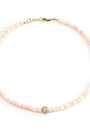 Coral Slice Diamond Bead Necklace