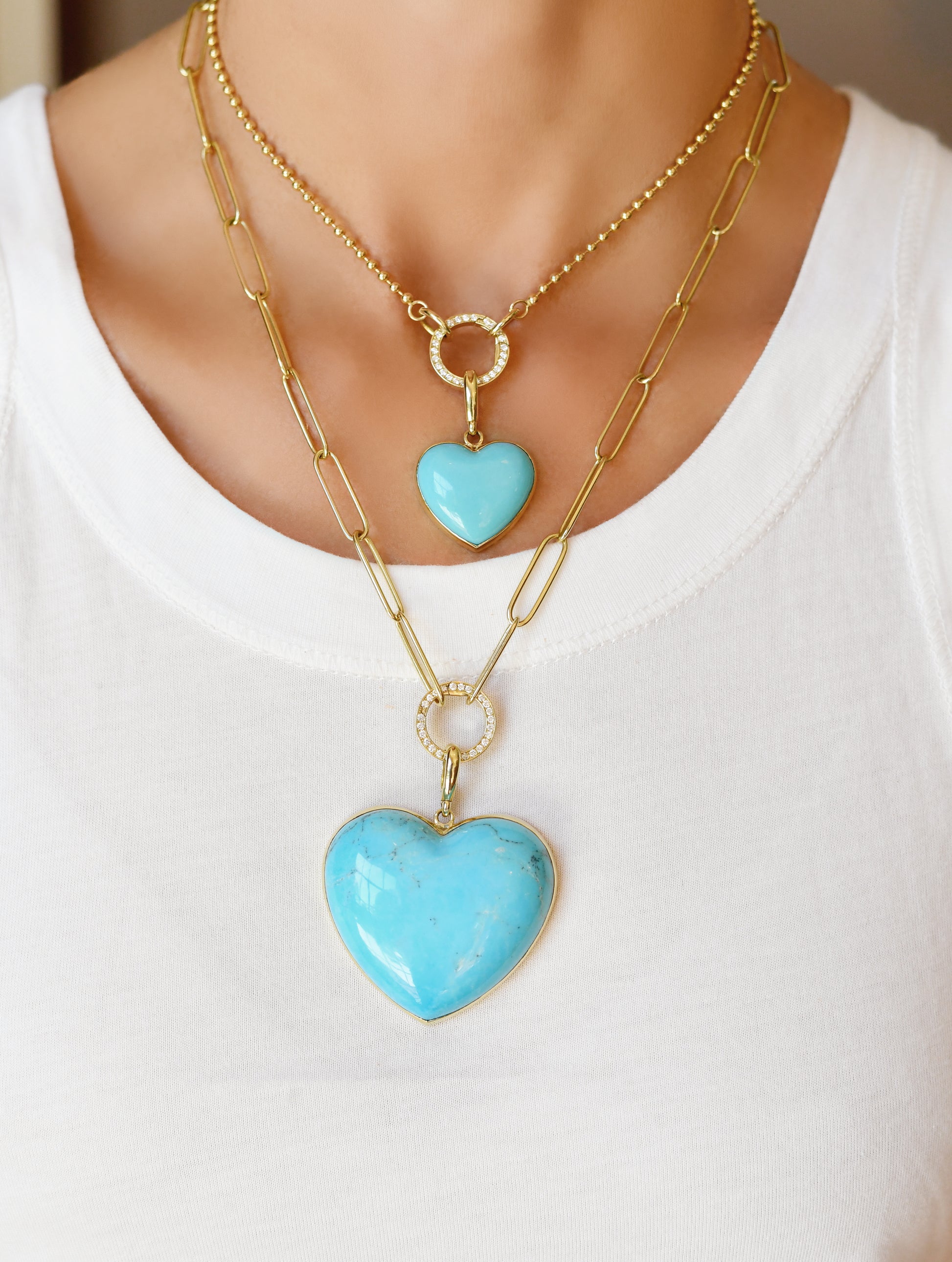 Large Carved Turquoise Heart