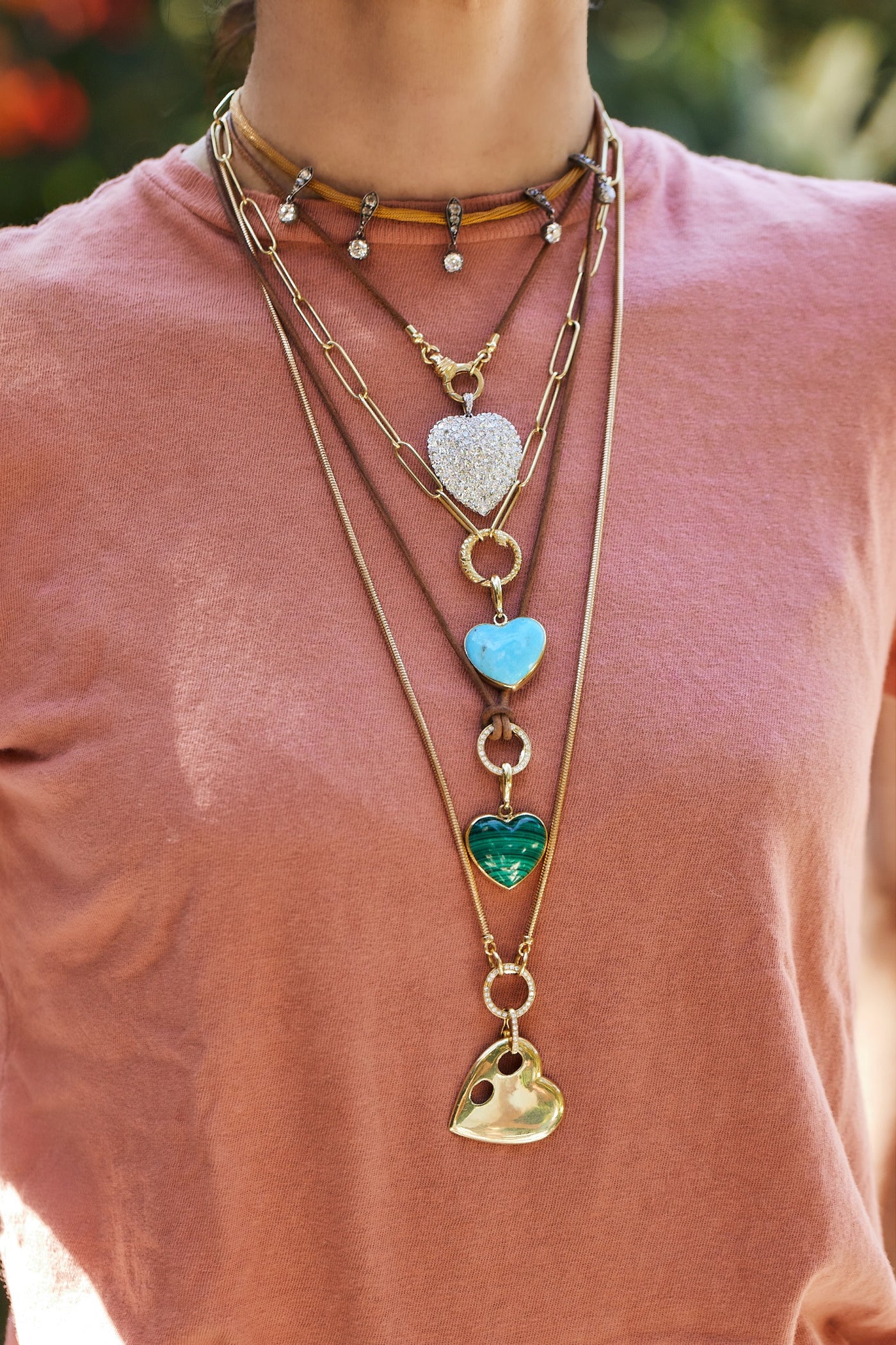 Malachite Heart Charm