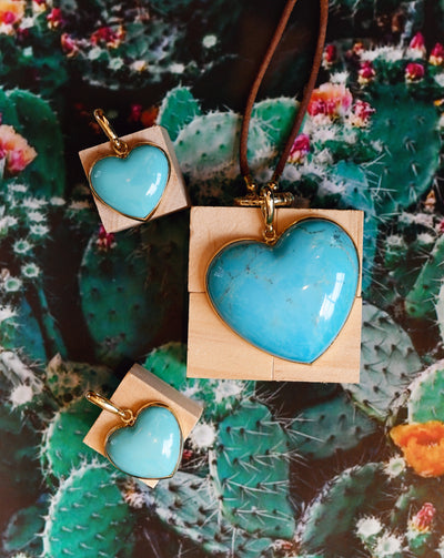 Large Carved Turquoise Heart
