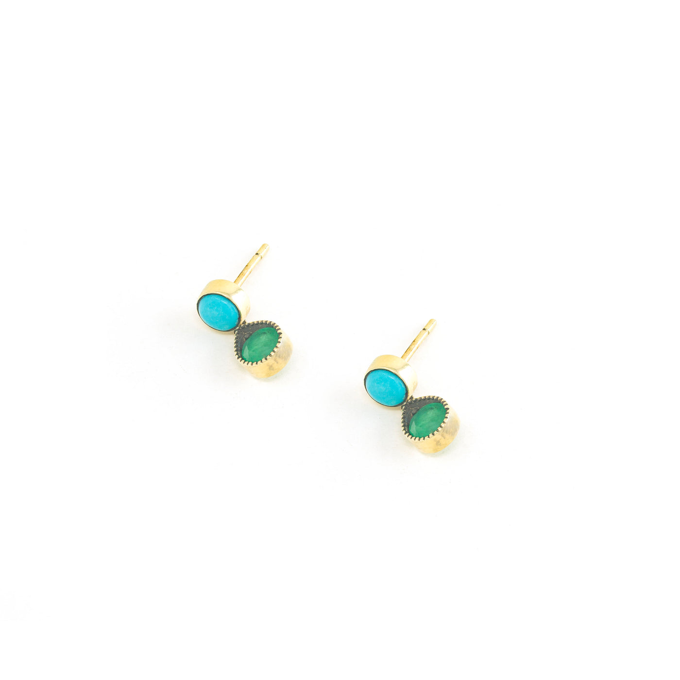 Turquoise and Emerald Drop Earrings