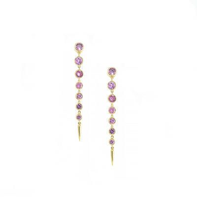 Pink Sapphire Fringe Earrings