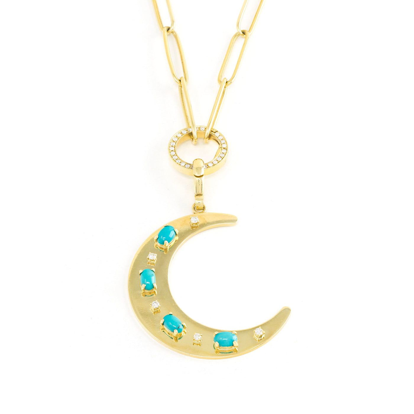 Flat Turquoise and Diamond Crescent