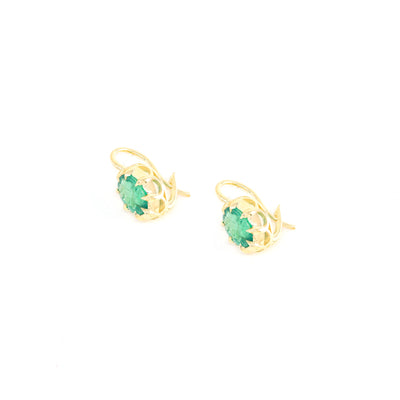 Victorian Oval Emerald Earrings