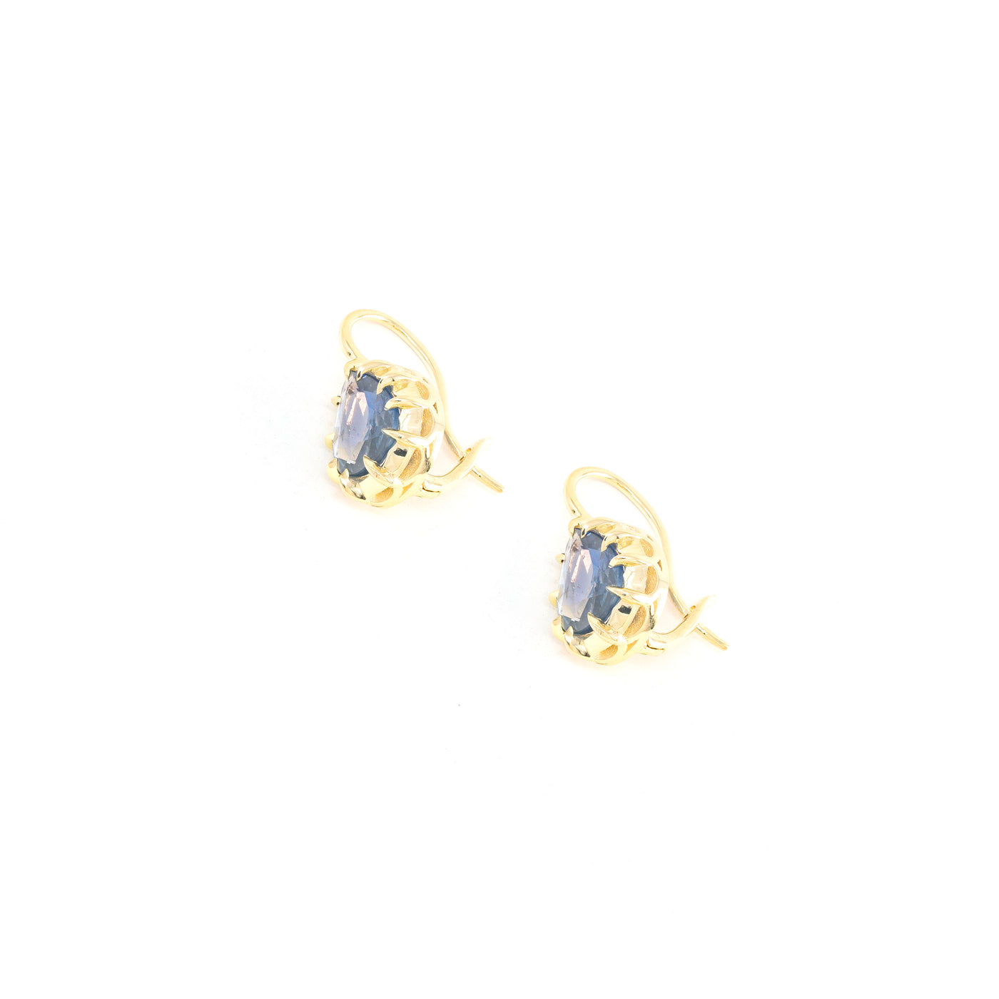 Victorian Rose Pear Shaped Blue Sapphire Drops