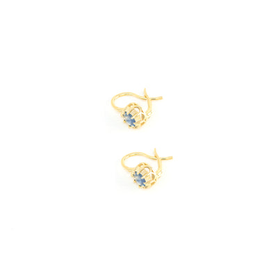 Victorian Sapphire Single Stone Drop Earrings