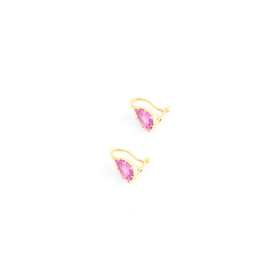 Victorian Pear Shaped Pink Sapphire Drop Earrings