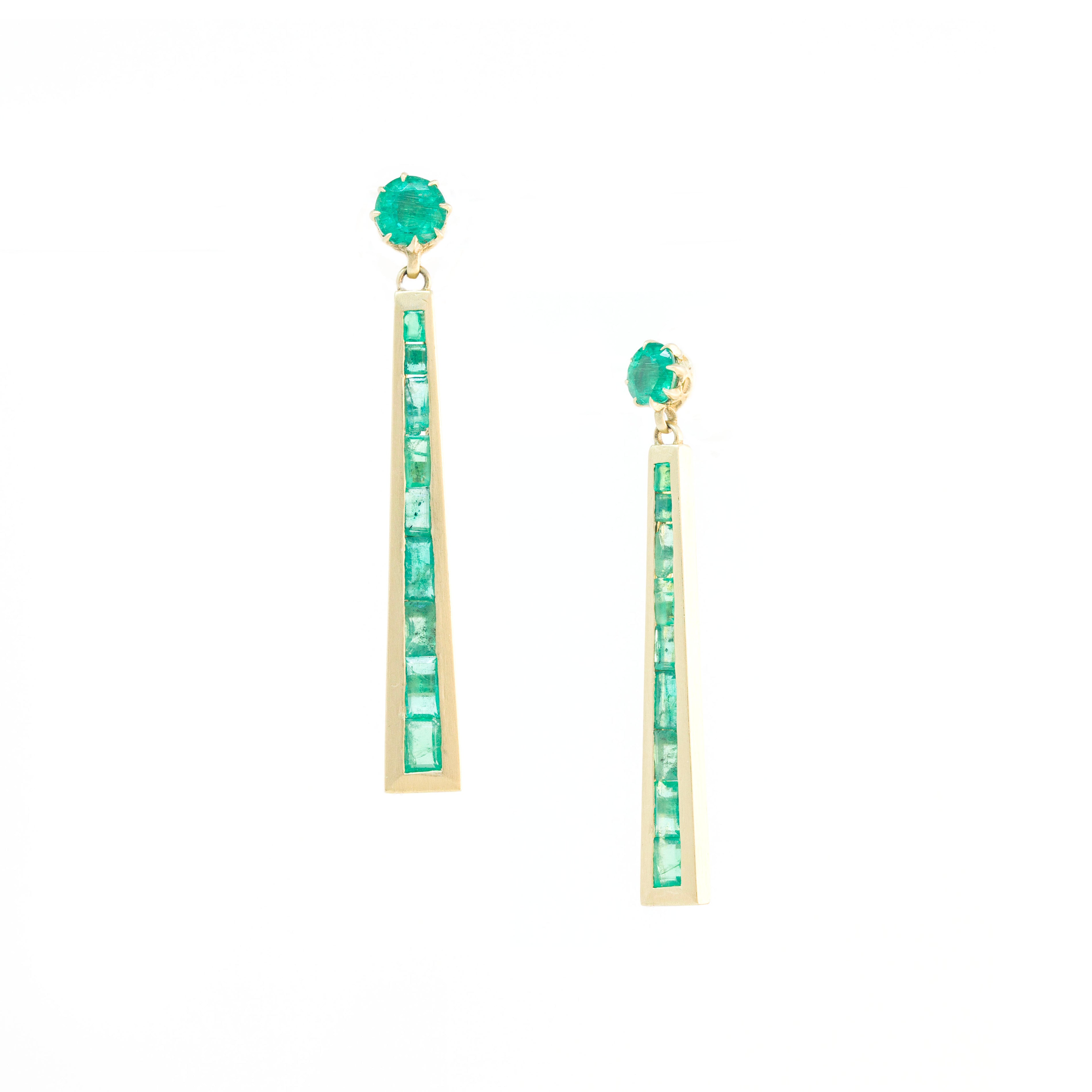 Emerald Eiffel Tower Earrings