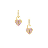 Pink Sapphire Heart Lock Attachments