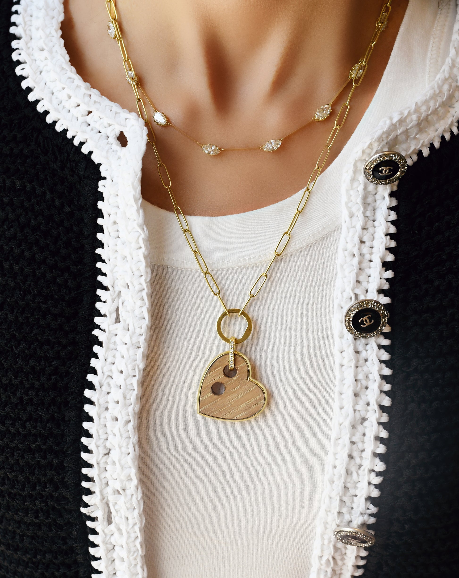 Wooden Heart Charm