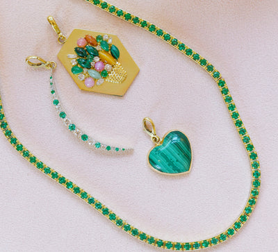 Emerald Pickle Ball Necklace