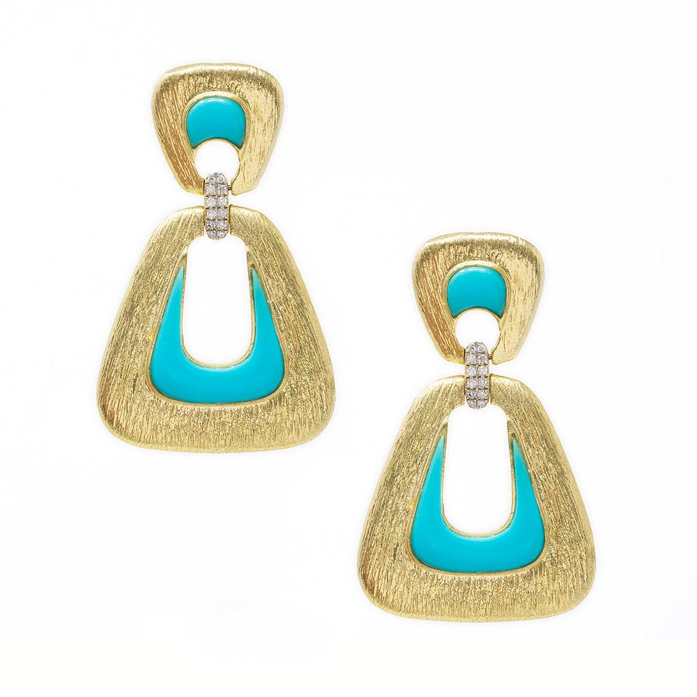 Jackie O Earrings in Turquoise