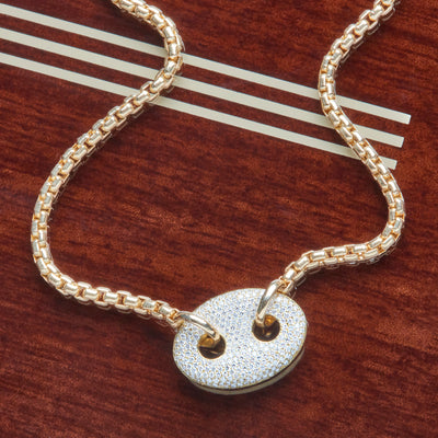 Full Pave Diamond Box Link Necklace