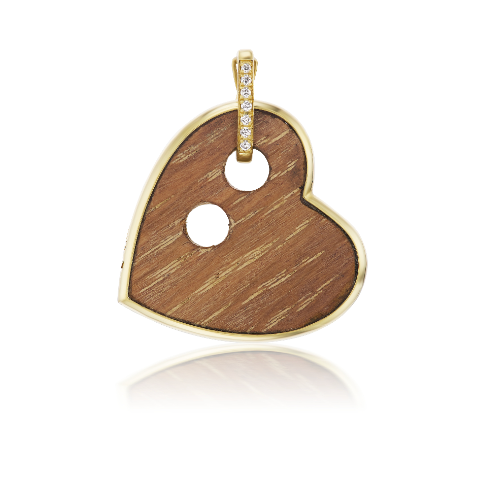 Wooden Heart Charm