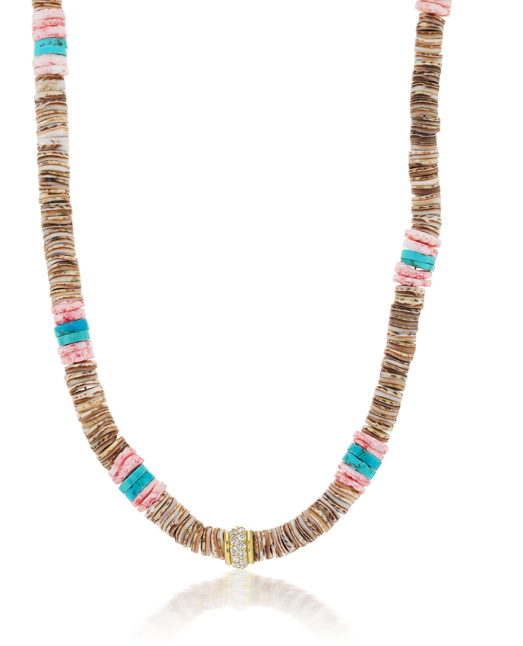 Beaded Necklace with Gold Charm Clasp