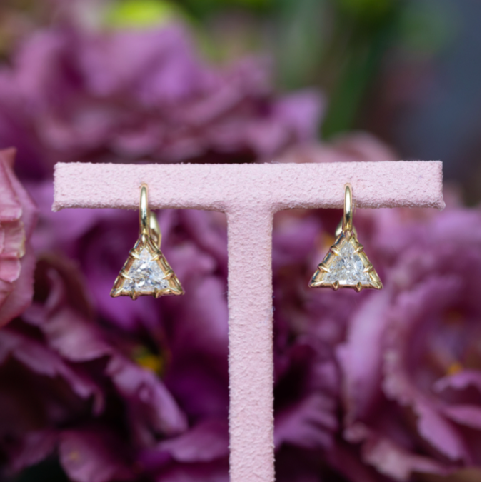 Trillion diamond earrings hotsell