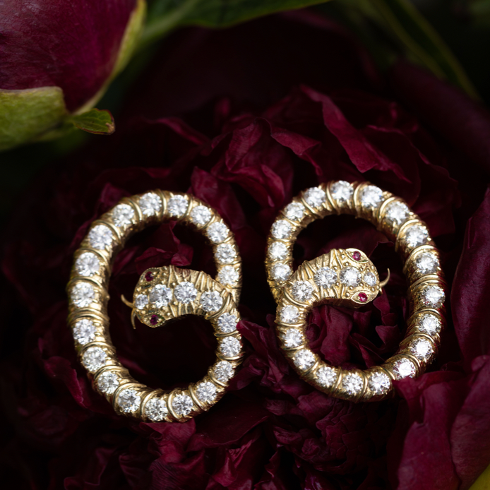 Infinite Diamond Snake Earrings