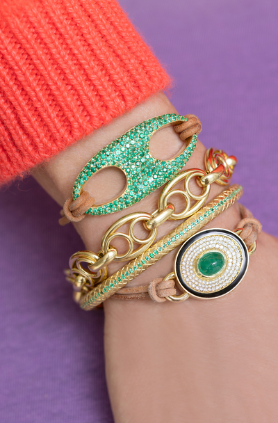 Emerald Eyecon Bracelet