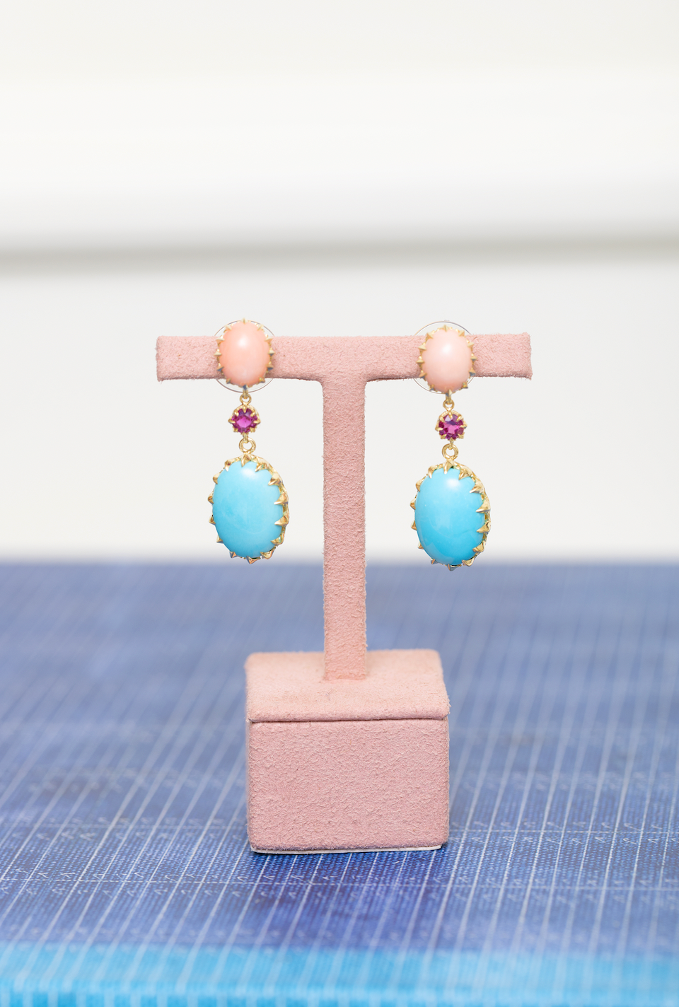 Coral Ruby and Turquoise Drops