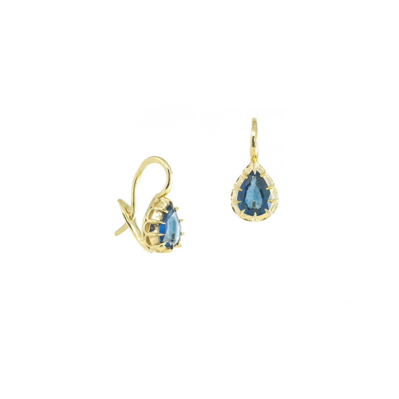 Blue Sapphire Pear Drop Earrings