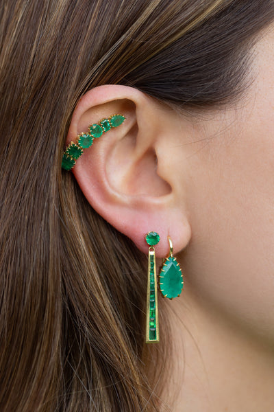 Emerald Victorian Ear Climber