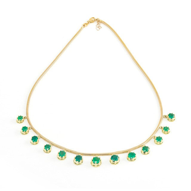 Emerald Fringe Necklace