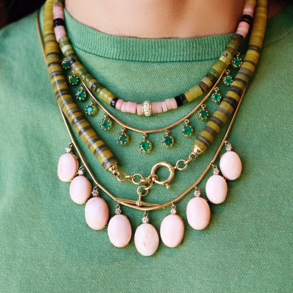 Emerald Fringe Necklace