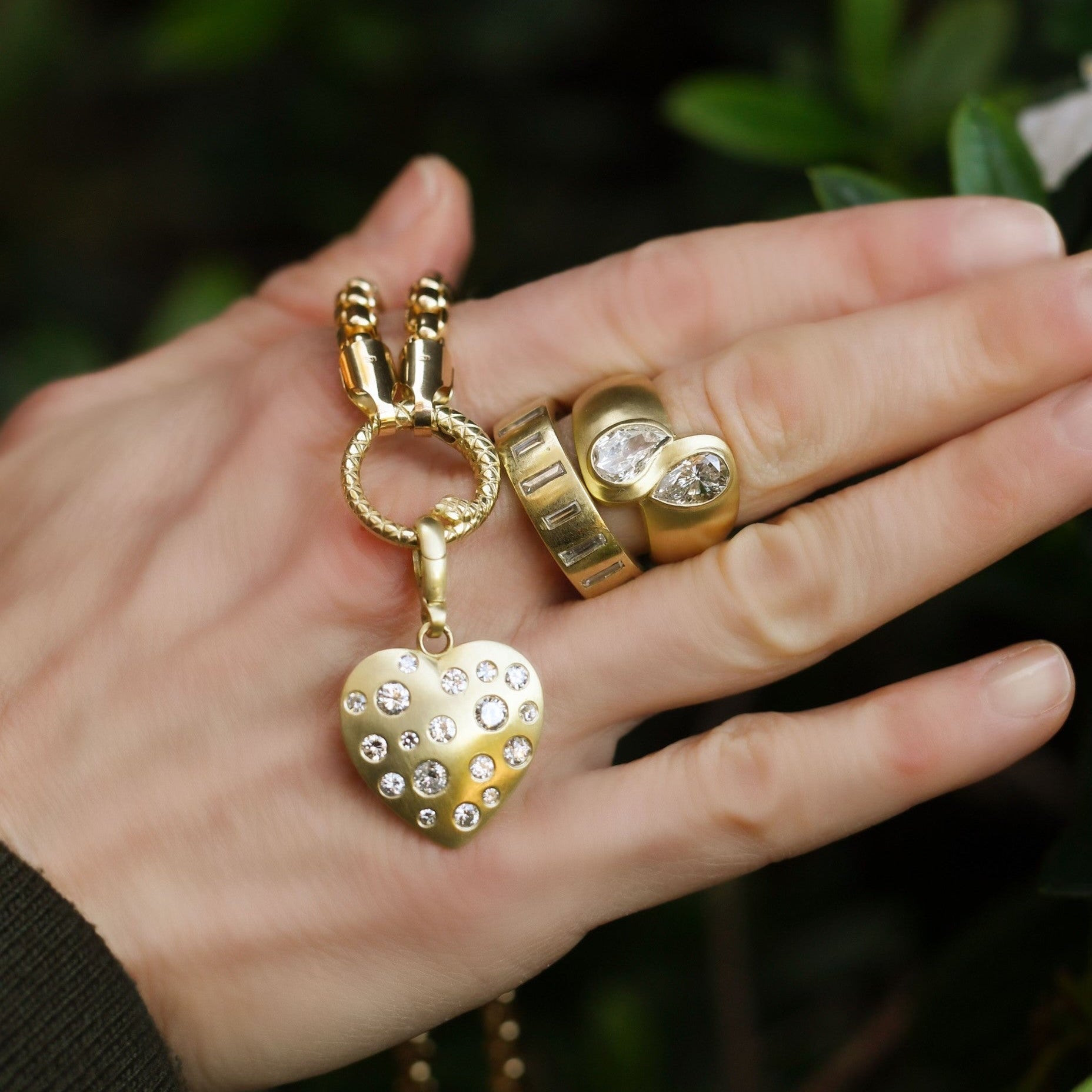 Diamond Gypsy Heart Charm