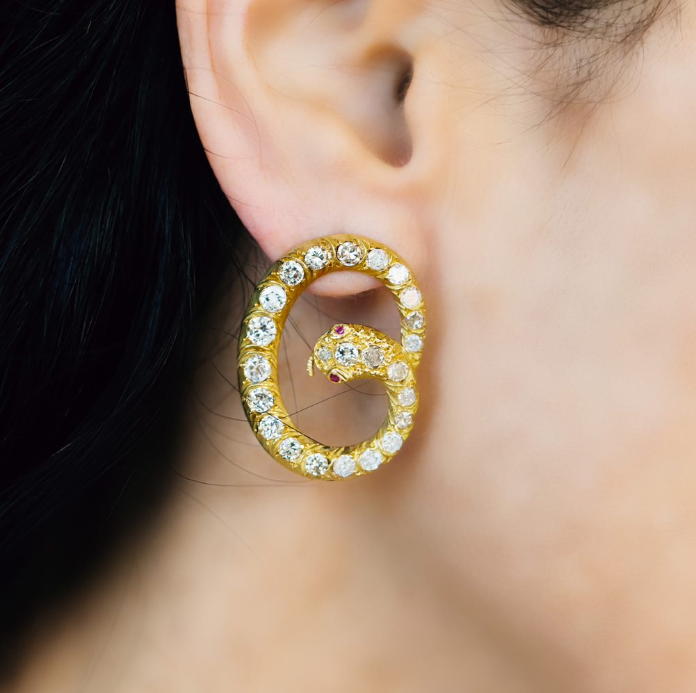 Infinite Diamond Snake Earrings