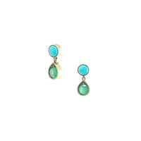 Turquoise and Emerald Drop Earrings