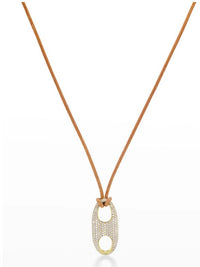 Small Diamond Nautical Link on Leather