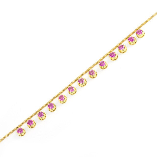 Pink Sapphire Fringe Necklace