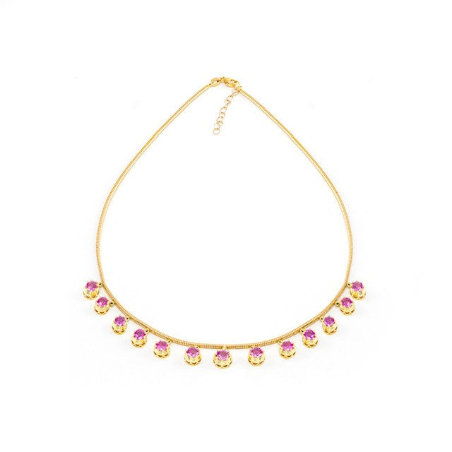 Pink Sapphire Fringe Necklace