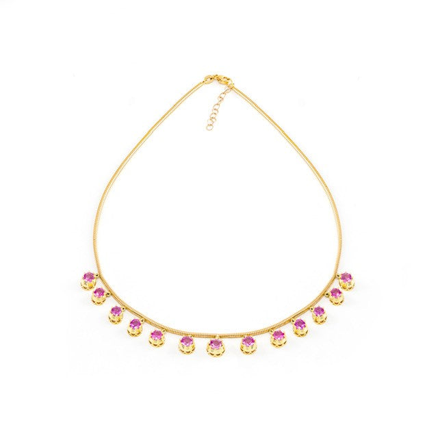Pink Sapphire Fringe Necklace