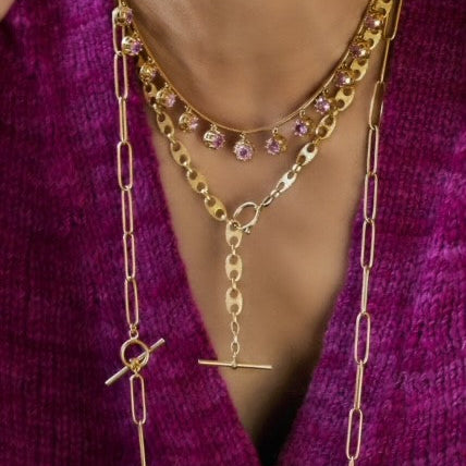 Pink Sapphire Fringe Necklace
