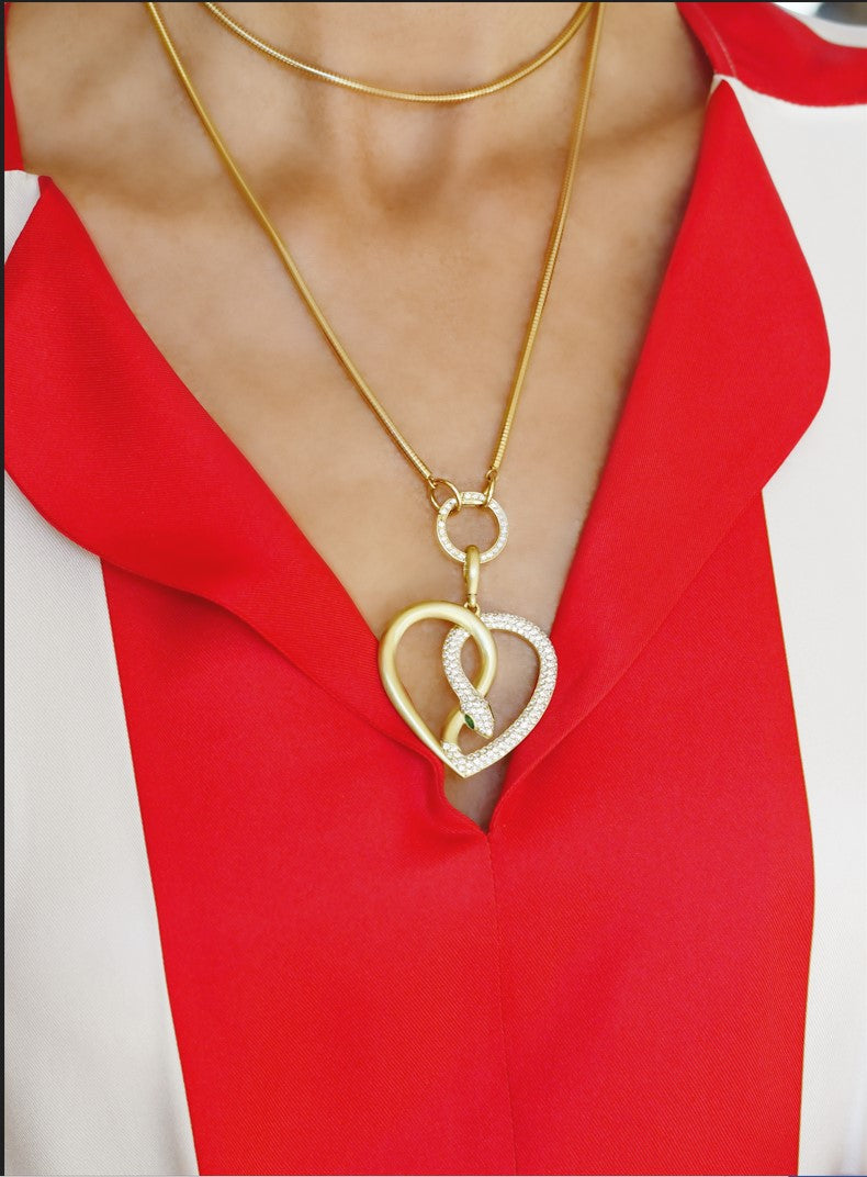 Snake Heart Charm