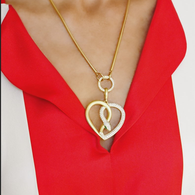 Snake Heart Charm